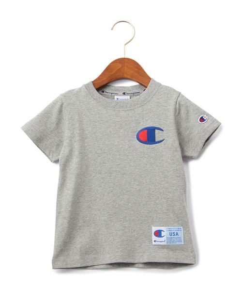 Champion（チャンピオン）の「【Champion(チャンピオン)】 ロゴシシュウ ショートスリーブ Tシャツ◆（Tシャツ/カットソー・キッズ・ホワイト/グレー/コバルトブルー・100cm/110cm/130cm/120cm）」の3枚目の写真