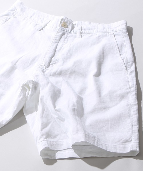 WEGO（ウィゴー）の「WEGO/綿麻カラーショーツ（その他パンツ・メンズ・サックスブルー/ライトピンク/ネイビー/ホワイト・MEDIUM/LARGE）」の2枚目の写真
