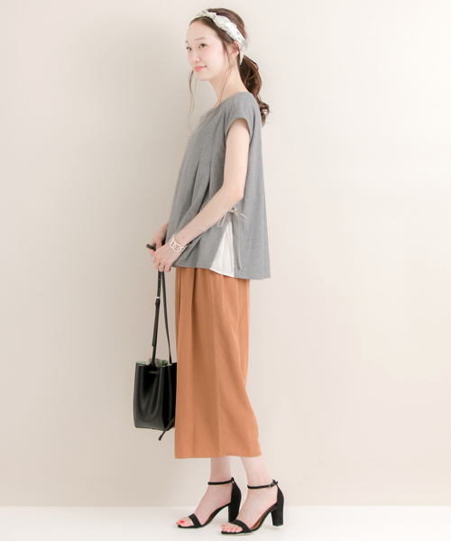 URBAN RESEARCH（アーバンリサーチ）の「UR レースアップTシャツ（Tシャツ/カットソー・レディース・トップグレー/グリーン/ブラック・FREE）」の7枚目の写真