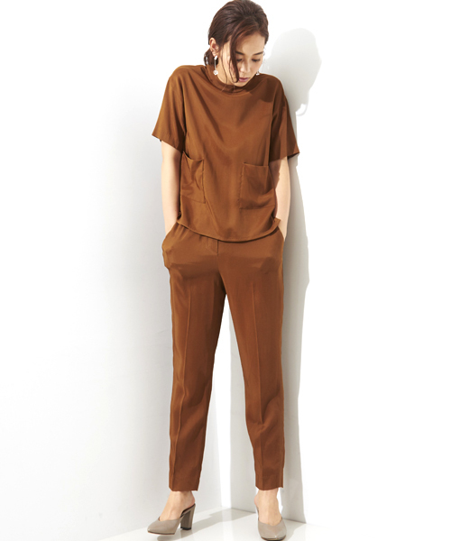 STUDIOUS（ステュディオス）の「ラスターポケットブラウス（シャツ/ブラウス・レディース・ネイビー/ブラウン・FREE）」の3枚目の写真