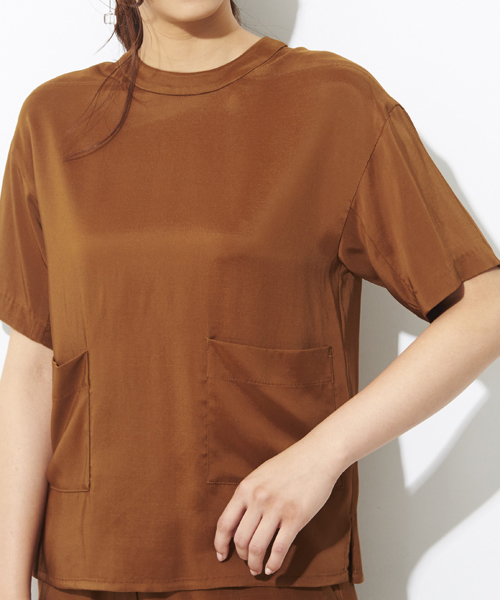 STUDIOUS（ステュディオス）の「ラスターポケットブラウス（シャツ/ブラウス・レディース・ネイビー/ブラウン・FREE）」の9枚目の写真