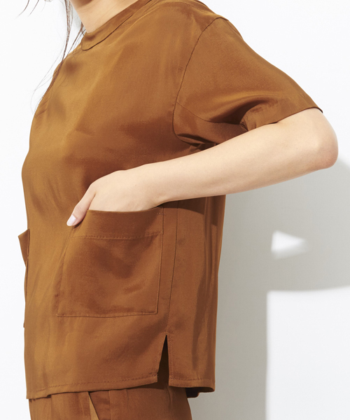 STUDIOUS（ステュディオス）の「ラスターポケットブラウス（シャツ/ブラウス・レディース・ネイビー/ブラウン・FREE）」の10枚目の写真