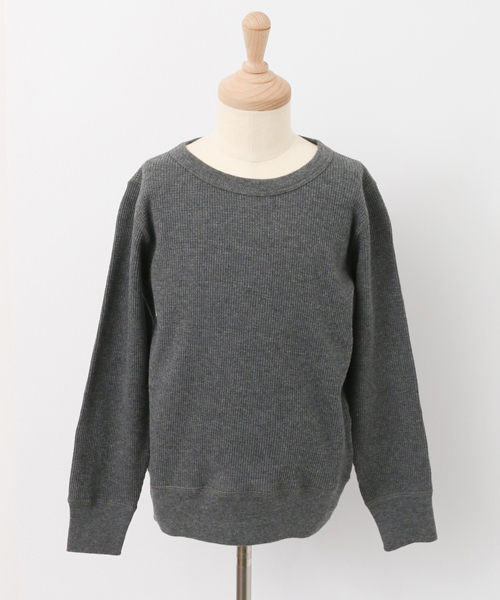 URBAN RESEARCH DOORS（アーバンリサーチドアーズ）の「DOORS ワッフルロンT（Tシャツ/カットソー・キッズ・チャコールグレー/オフホワイト・135/120/105/90）」の3枚目の写真