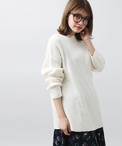 WEGO(ウィゴー)の「DISPARK/アシンメトリーニット(ニット/セーター・レディース・ブラック/イエロー/レッド/ホワイト・FREE)」の2枚目の写真