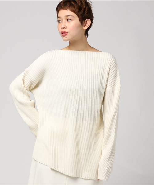 WEGO(ウィゴー)の「DISPARK/アシンメトリーニット(ニット/セーター・レディース・ブラック/イエロー/レッド/ホワイト・FREE)」の12枚目の写真