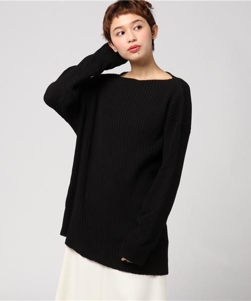 WEGO(ウィゴー)の「DISPARK/アシンメトリーニット(ニット/セーター・レディース・ブラック/イエロー/レッド/ホワイト・FREE)」の13枚目の写真