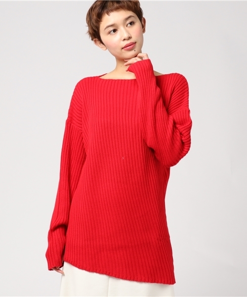 WEGO(ウィゴー)の「DISPARK/アシンメトリーニット(ニット/セーター・レディース・ブラック/イエロー/レッド/ホワイト・FREE)」の15枚目の写真