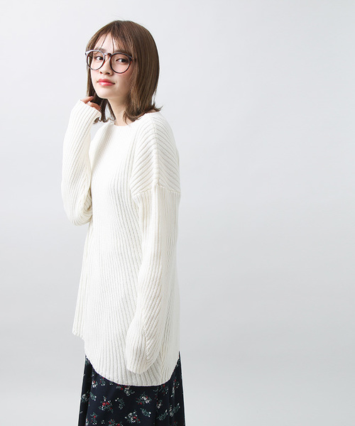 WEGO(ウィゴー)の「DISPARK/アシンメトリーニット(ニット/セーター・レディース・ブラック/イエロー/レッド/ホワイト・FREE)」の6枚目の写真