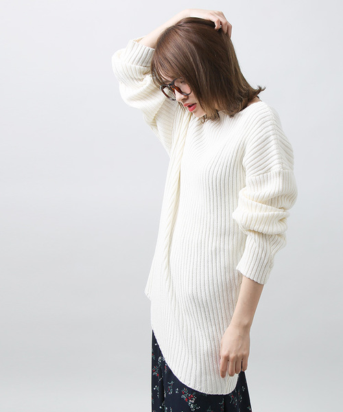 WEGO(ウィゴー)の「DISPARK/アシンメトリーニット(ニット/セーター・レディース・ブラック/イエロー/レッド/ホワイト・FREE)」の7枚目の写真