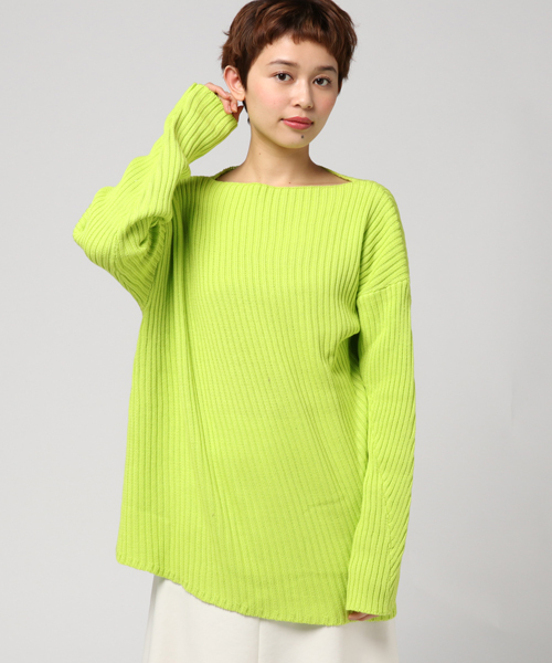 WEGO(ウィゴー)の「DISPARK/アシンメトリーニット(ニット/セーター・レディース・ブラック/イエロー/レッド/ホワイト・FREE)」の14枚目の写真