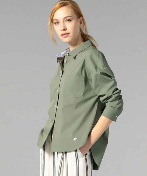 LOVELESS（ラブレス）の「【LOVELESS】WOMENS オーバーサイズシャツ（シャツ/ブラウス・レディース・カーキ/ホワイト・36/34）」の2枚目の写真