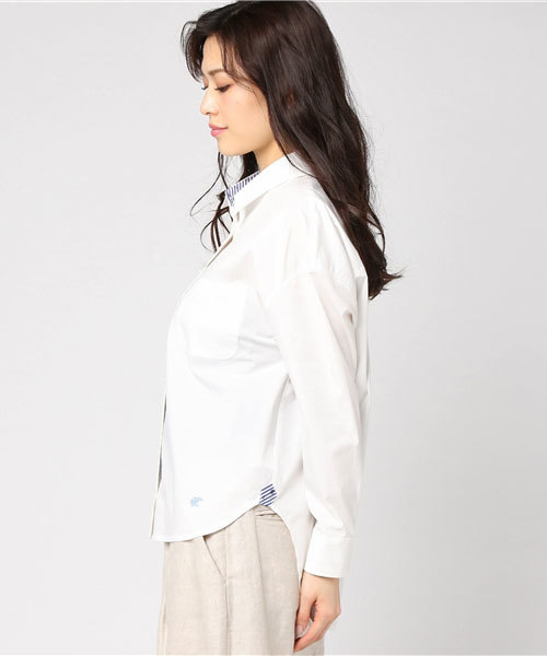 LOVELESS（ラブレス）の「【LOVELESS】WOMENS オーバーサイズシャツ（シャツ/ブラウス・レディース・カーキ/ホワイト・36/34）」の4枚目の写真