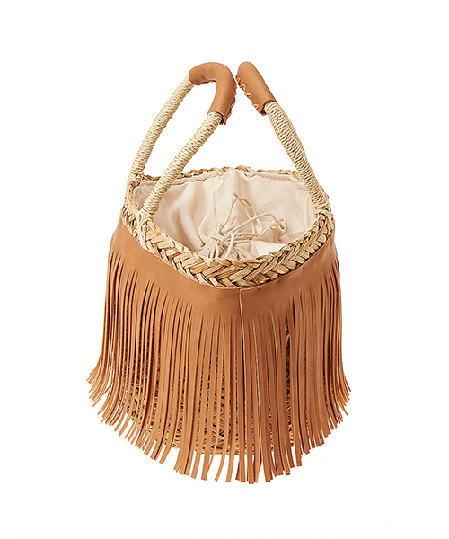 fifth（フィフス）の「フリンジかごバッグ（かごバッグ・レディース・ブラック/キャメル・FREE）」の3枚目の写真