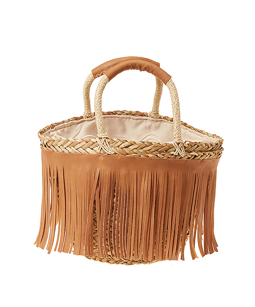 fifth（フィフス）の「フリンジかごバッグ（かごバッグ・レディース・ブラック/キャメル・FREE）」の4枚目の写真