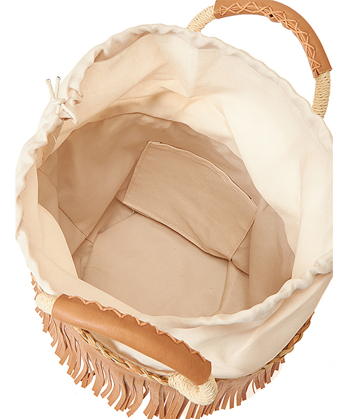 fifth（フィフス）の「フリンジかごバッグ（かごバッグ・レディース・ブラック/キャメル・FREE）」の6枚目の写真