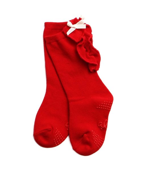 apres les cours（アプレレクール）の「後ろフリルソックス（ソックス/靴下・キッズ・レッド/マスタード/サックスブルー・12/21/15 /18）」の3枚目の写真