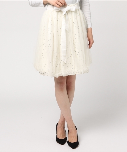 LODISPOTTO（ロディスポット）の「フェアリーエトワール★チュールスカート（スカート・レディース・ホワイト/ネイビー・MEDIUM）」の11枚目の写真