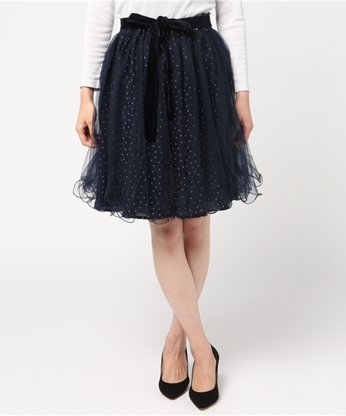 LODISPOTTO（ロディスポット）の「フェアリーエトワール★チュールスカート（スカート・レディース・ホワイト/ネイビー・MEDIUM）」の10枚目の写真