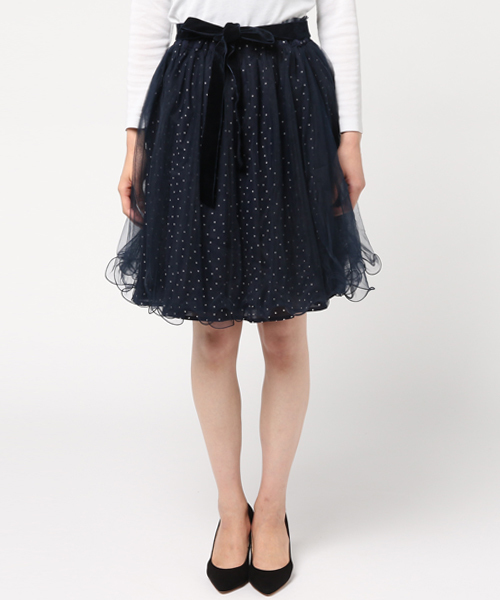 LODISPOTTO（ロディスポット）の「フェアリーエトワール★チュールスカート（スカート・レディース・ホワイト/ネイビー・MEDIUM）」の8枚目の写真