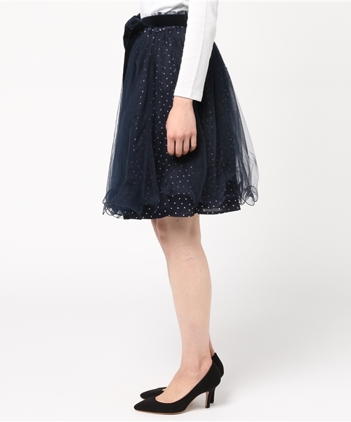 LODISPOTTO（ロディスポット）の「フェアリーエトワール★チュールスカート（スカート・レディース・ホワイト/ネイビー・MEDIUM）」の5枚目の写真