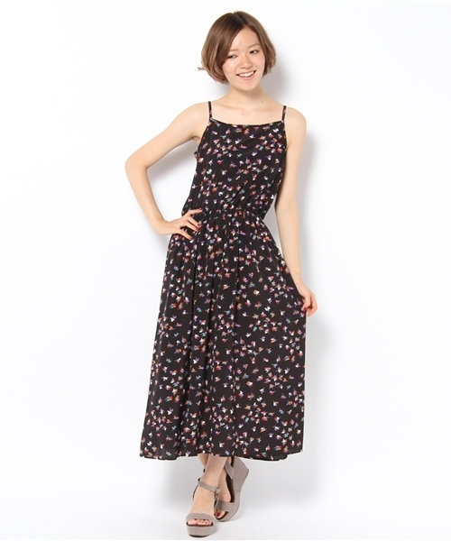 Khaju(カージュ)の「Khaju:フラワーキャミマキシワンピース(ワンピース・レディース・ブラック/ネイビー・ONE SIZE)」の3枚目の写真