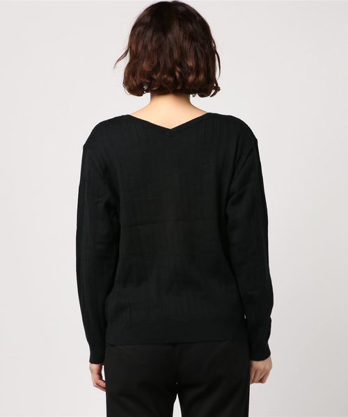 one way(ワンウェイ)の「ワイドリブクロスニット(ニット/セーター・レディース・ライトピンク/ライトグリーン/ホワイト/ライトグレー/ブラック・M)」の7枚目の写真