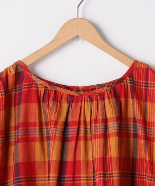 coen（コーエン）の「【Market】 マドラスチェックギャザーブラウス（シャツ/ブラウス・レディース・ネイビー/ピンク系その他・FREE）」の5枚目の写真