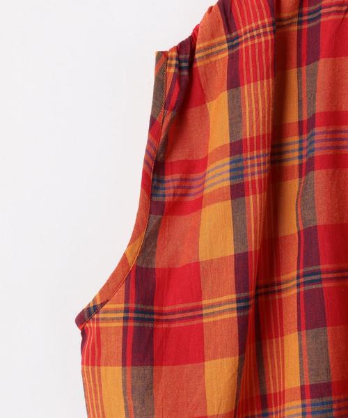 coen（コーエン）の「【Market】 マドラスチェックギャザーブラウス（シャツ/ブラウス・レディース・ネイビー/ピンク系その他・FREE）」の6枚目の写真