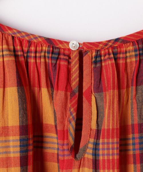 coen（コーエン）の「【Market】 マドラスチェックギャザーブラウス（シャツ/ブラウス・レディース・ネイビー/ピンク系その他・FREE）」の9枚目の写真