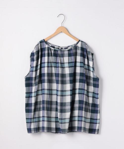 coen（コーエン）の「【Market】 マドラスチェックギャザーブラウス（シャツ/ブラウス・レディース・ネイビー/ピンク系その他・FREE）」の10枚目の写真