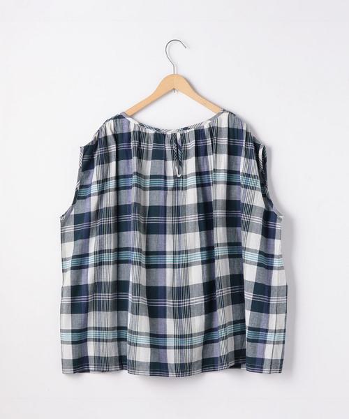 coen（コーエン）の「【Market】 マドラスチェックギャザーブラウス（シャツ/ブラウス・レディース・ネイビー/ピンク系その他・FREE）」の11枚目の写真