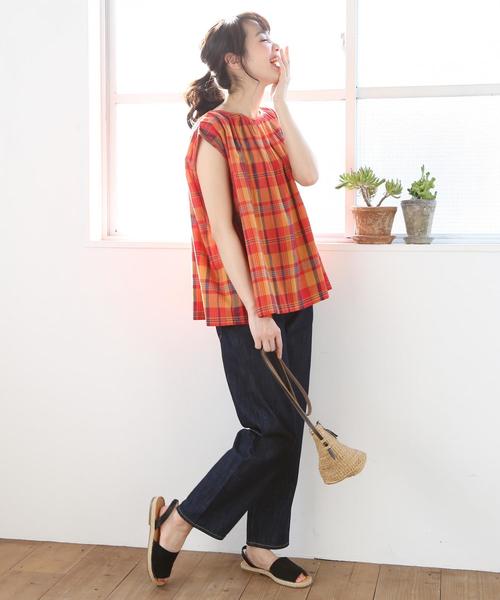 coen（コーエン）の「【Market】 マドラスチェックギャザーブラウス（シャツ/ブラウス・レディース・ネイビー/ピンク系その他・FREE）」の20枚目の写真