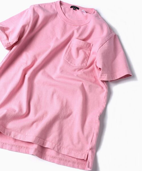 SHIPS(シップス)の「SHIPS: アメリカ製 後染め クルー ネック ポケット Tシャツ(Tシャツ/カットソー・メンズ・オフホワイト/ライトイエロー/ライトピンク/ライトブルー・X-LARGE/MEDIUM/SMALL/LARGE)」の4枚目の写真