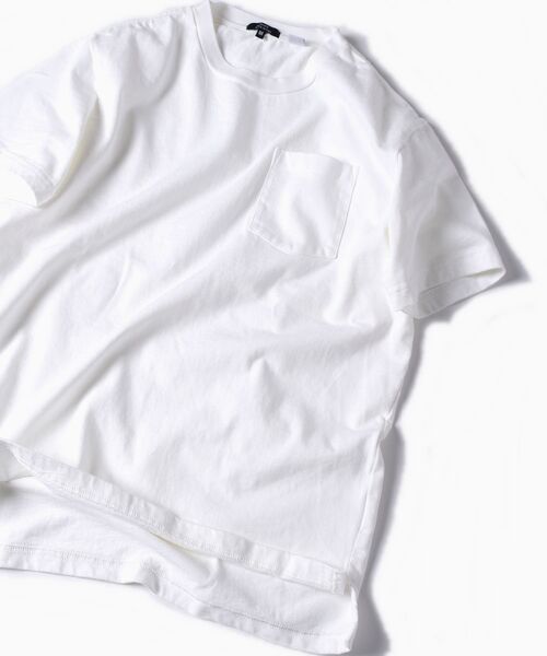 SHIPS(シップス)の「SHIPS: アメリカ製 後染め クルー ネック ポケット Tシャツ(Tシャツ/カットソー・メンズ・オフホワイト/ライトイエロー/ライトピンク/ライトブルー・X-LARGE/MEDIUM/SMALL/LARGE)」の2枚目の写真