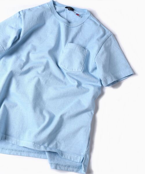 SHIPS(シップス)の「SHIPS: アメリカ製 後染め クルー ネック ポケット Tシャツ(Tシャツ/カットソー・メンズ・オフホワイト/ライトイエロー/ライトピンク/ライトブルー・X-LARGE/MEDIUM/SMALL/LARGE)」の3枚目の写真