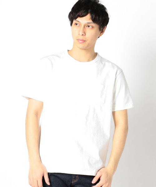 SHIPS(シップス)の「SHIPS: アメリカ製 後染め クルー ネック ポケット Tシャツ(Tシャツ/カットソー・メンズ・オフホワイト/ライトイエロー/ライトピンク/ライトブルー・X-LARGE/MEDIUM/SMALL/LARGE)」の5枚目の写真