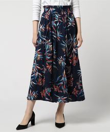 coca（coca） | 長さ選べるボタニカル柄フレアロングスカート（SHORT）(スカート)
