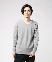 ワッフルVネック長袖Tシャツ