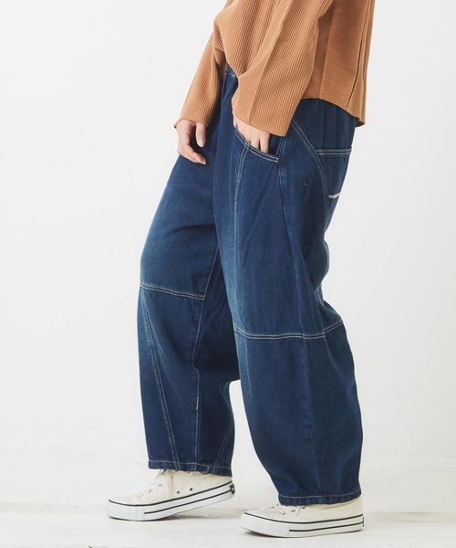 CUBE SUGAR（キューブシュガー）の「WEB限定 キリカエボールデニムパンツ（デニムパンツ・レディース・インディゴブルー/ブルー/ブラック・M）」の6枚目の写真