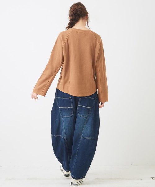 CUBE SUGAR（キューブシュガー）の「WEB限定 キリカエボールデニムパンツ（デニムパンツ・レディース・インディゴブルー/ブルー/ブラック・M）」の7枚目の写真