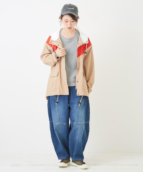 CUBE SUGAR（キューブシュガー）の「WEB限定 キリカエボールデニムパンツ（デニムパンツ・レディース・インディゴブルー/ブルー/ブラック・M）」の8枚目の写真