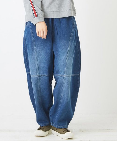 CUBE SUGAR（キューブシュガー）の「WEB限定 キリカエボールデニムパンツ（デニムパンツ・レディース・インディゴブルー/ブルー/ブラック・M）」の9枚目の写真