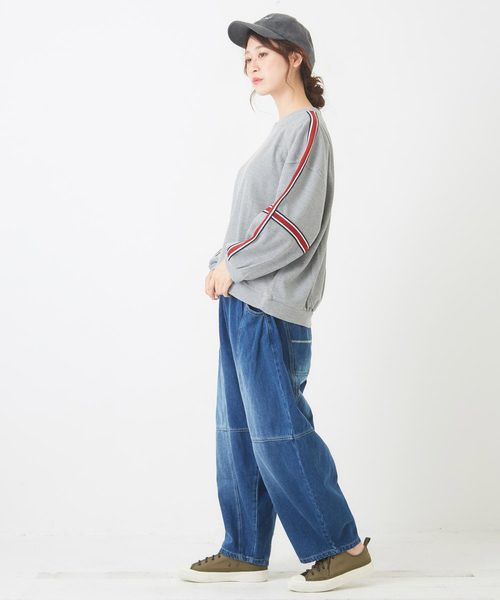 CUBE SUGAR（キューブシュガー）の「WEB限定 キリカエボールデニムパンツ（デニムパンツ・レディース・インディゴブルー/ブルー/ブラック・M）」の10枚目の写真