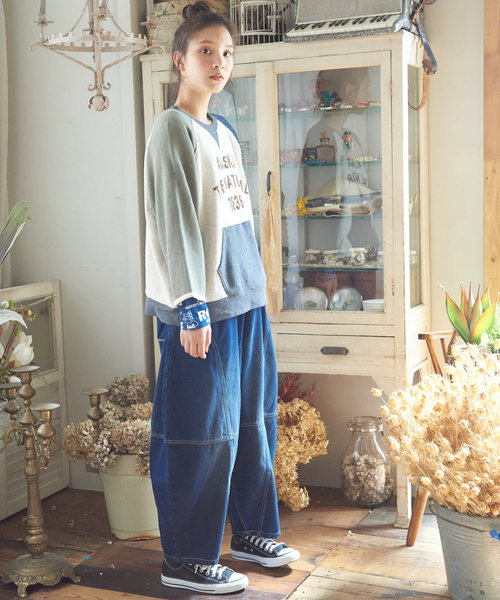 CUBE SUGAR（キューブシュガー）の「WEB限定 キリカエボールデニムパンツ（デニムパンツ・レディース・インディゴブルー/ブルー/ブラック・M）」の20枚目の写真