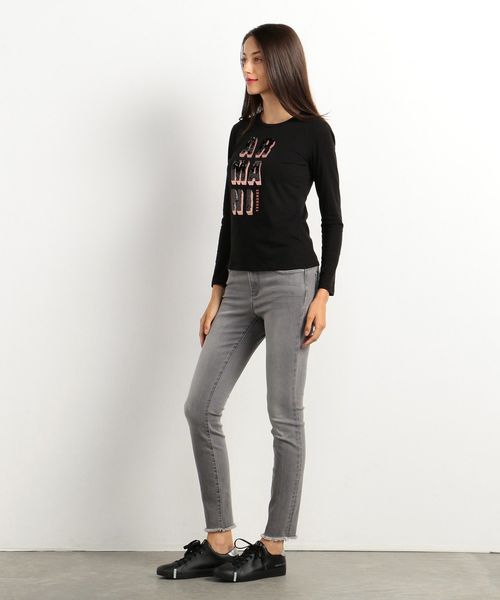 ARMANI EXCHANGE（アルマーニエクスチェンジ）の「【A|Xアルマーニ エクスチェンジ】スパンコールロゴ　ロングＴシャツ（Tシャツ/カットソー・レディース・ホワイト/ブラック・SMALL/MEDIUM/LARGE/X-SMALL）」の10枚目の写真