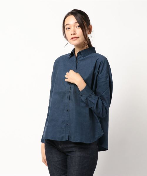 AMERICAN HOLIC(アメリカンホリック)の「ベーシック2WAY コール天シャツ(シャツ/ブラウス・レディース・チャコールグレー/ブルー/ピンクベージュ/アイボリー/ベージュ系その他・M/L)」の5枚目の写真