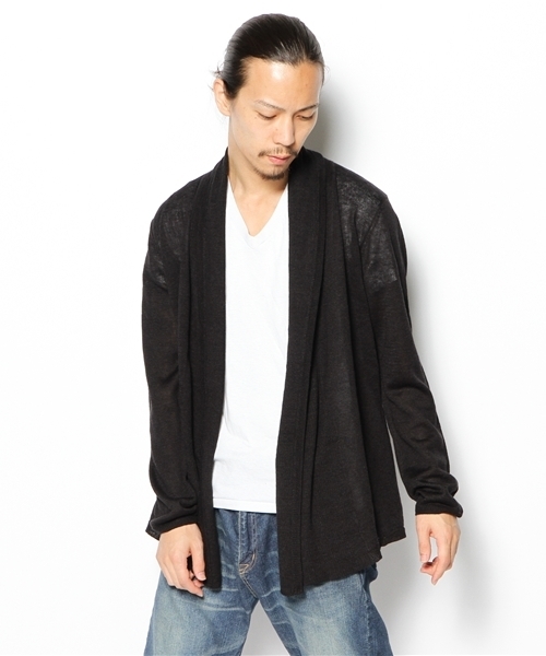 Lui's（ルイス）の「Lui's ウール前立てリブカーディガン（カーディガン/ボレロ・メンズ・ブラック/グレー/ネイビー・MEDIUM/SMALL）」の3枚目の写真