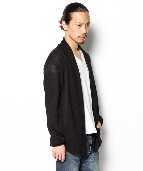 Lui's（ルイス）の「Lui's ウール前立てリブカーディガン（カーディガン/ボレロ・メンズ・ブラック/グレー/ネイビー・MEDIUM/SMALL）」の4枚目の写真