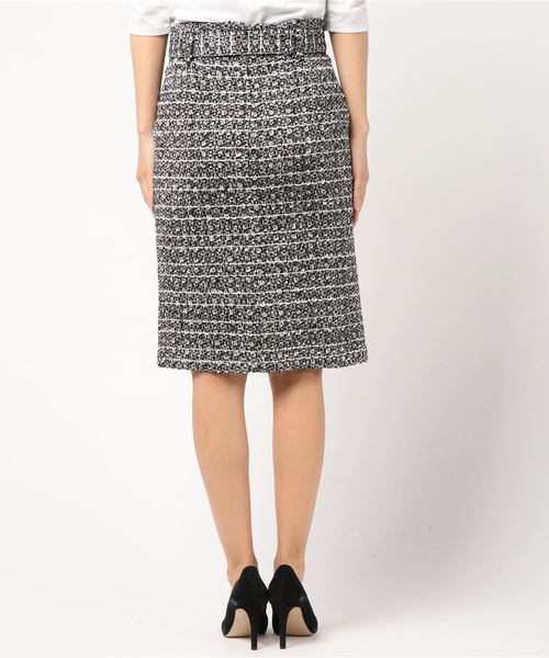 TRUDEA(トルディア)の「ベルト付 ファンシーツイード タイトスカート(スカート・レディース・ブラック/ネイビー/ピンク・SMALL/MEDIUM/LARGE)」の5枚目の写真