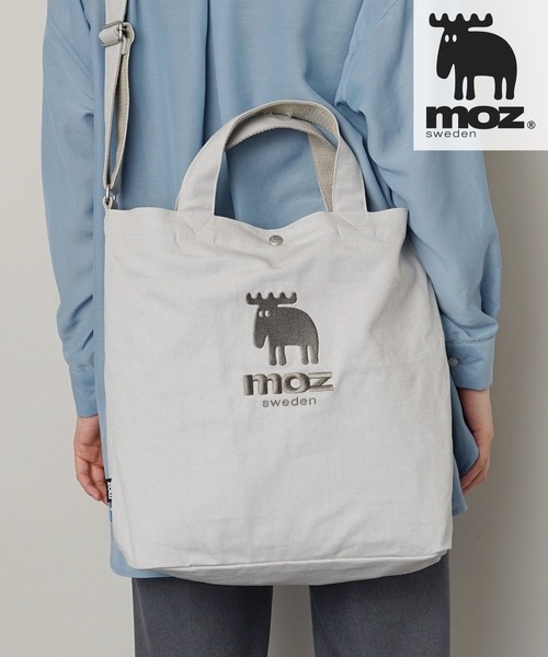 moz（モズ）の「moz(モズ) B4 A4サイズ収納可 帆布 キャンバス 2WAY トートバッグ ショルダーバッグ（トートバッグ・レディース・ホワイト/ブラック/ホワイト系その他/ブルー/ホワイト系その他3/ホワイト系その他2/グレー/ブルー系その他2/グレー系その他2/ブルー系その他3・ONE SIZE）」の7枚目の写真